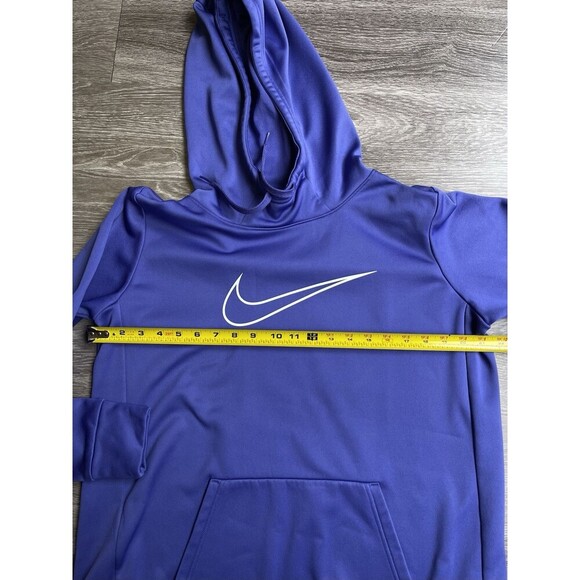 Nike Sweatshirt Hoodie Womens Large Blue Big Logo Sports Outdoor Dri Fit Casual - Picture 10 of 12